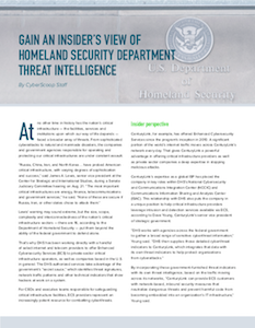 CyberScoop report on DHS view of threat intelligence